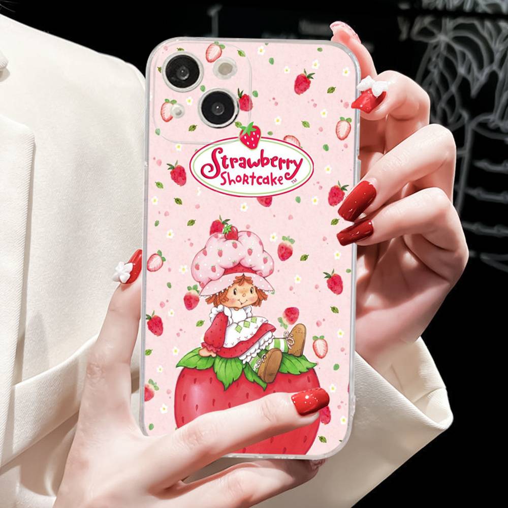 S-Strawberry Cartoon S-Shortcake Girl Case For Iphone 17 16 15 Pro Max 11 12 13 14 Pro Plus Phone Cover