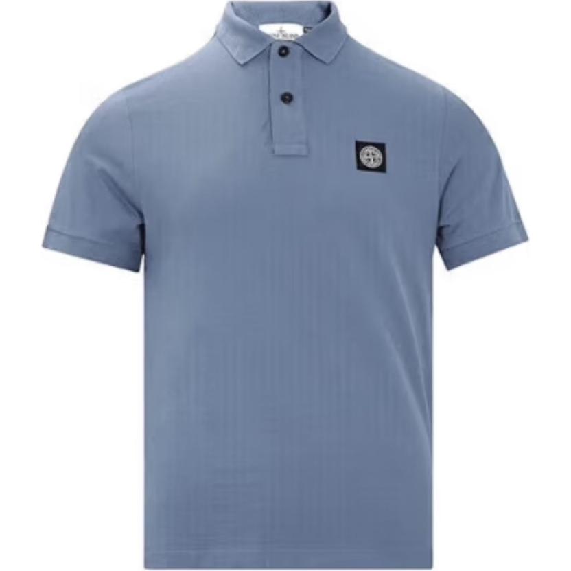 Stone Island Logo Losvallend Poloshirt met Korte Mouwen Heren tops Blauw 80152sc17-v0024 M