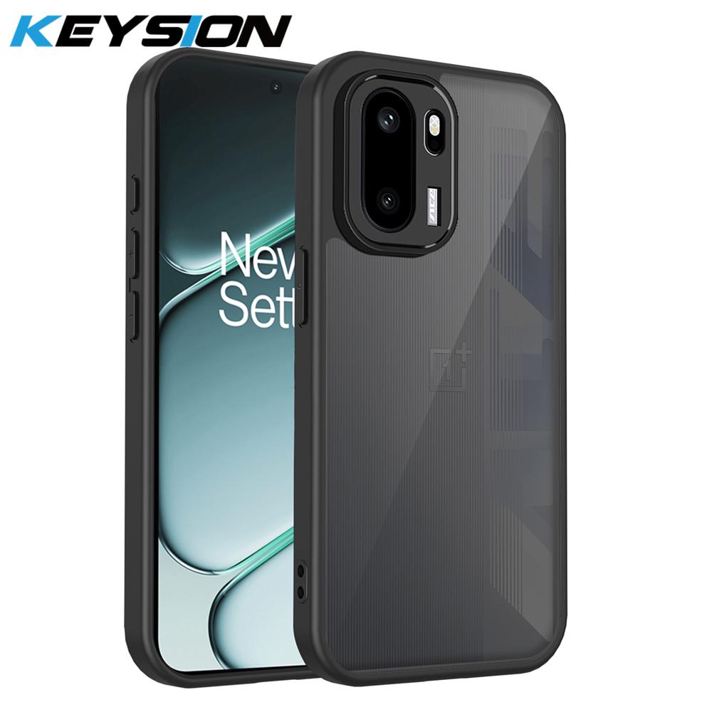 

KEYSION Matte Translucent Black Phone Case for OnePlus 15R 15 5G Silicone+PC Clear Shockproof Back Cover for OnePlus Ace 6 6T for OnePlus Ace 6T чёрный