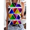 Fashionable geometric rainbow 3D printed vest