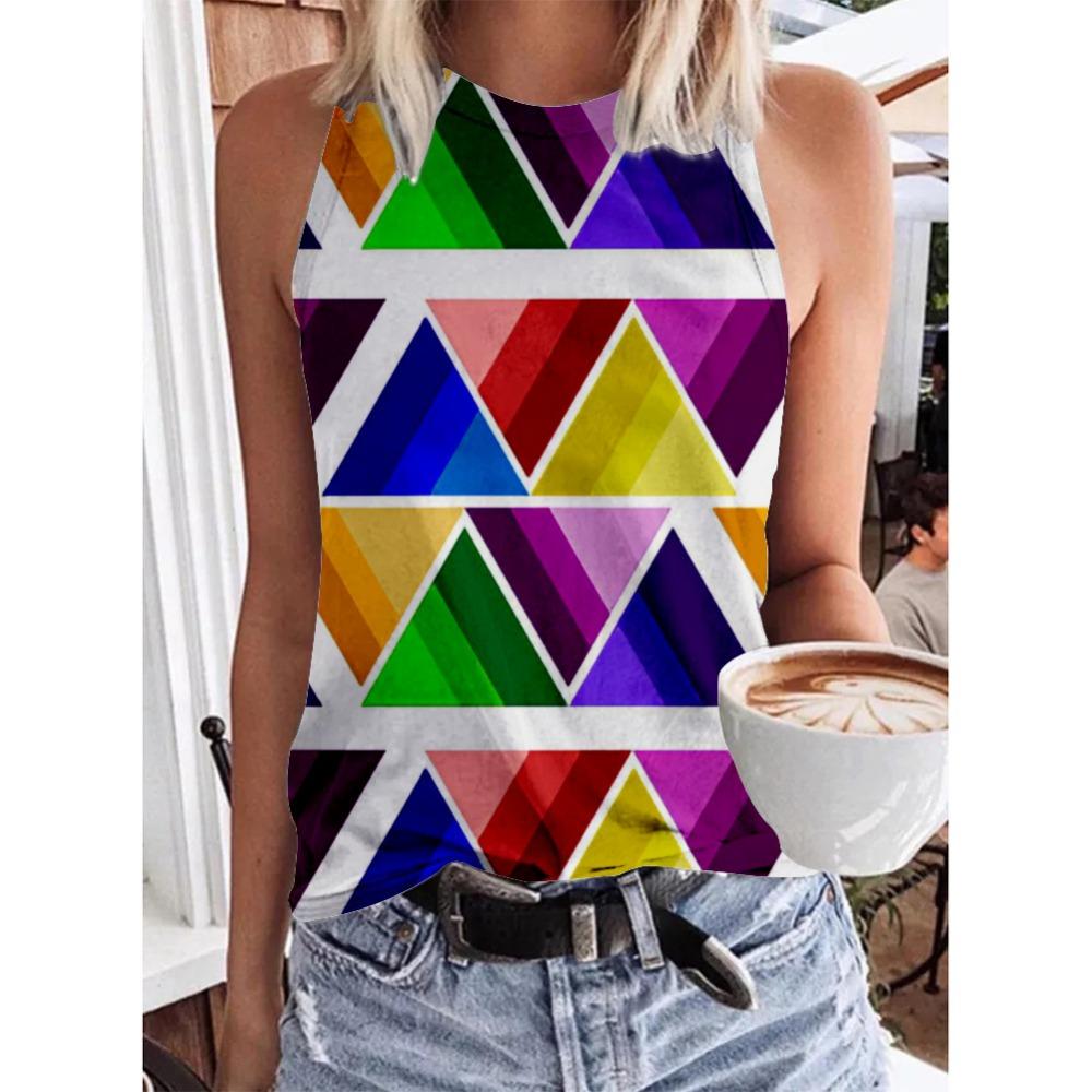 Fashionable geometric rainbow 3D printed vest