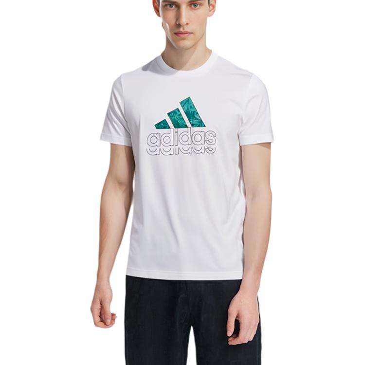 adidas T Shirts Men's White Crew Neck Moderate JE3201