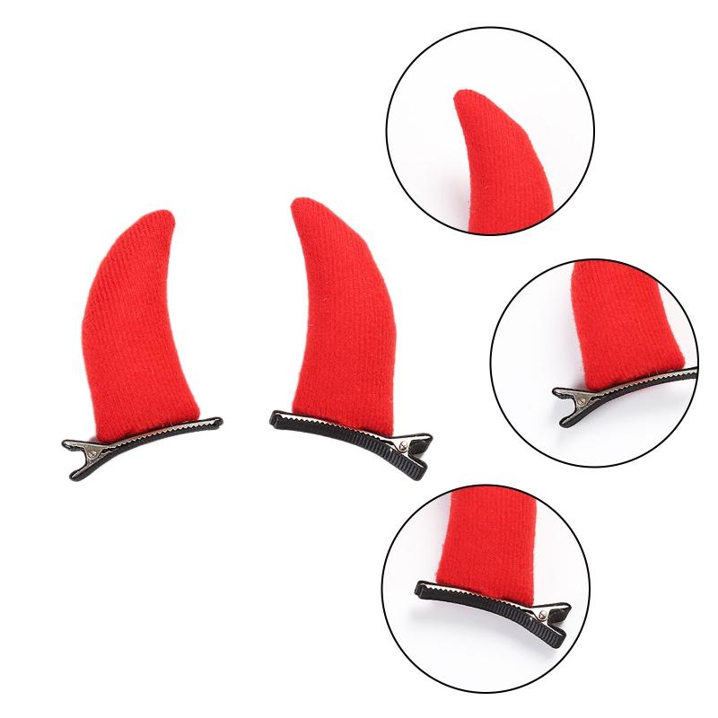 Hübsche Haarspangen für Mädchen Halloween Fotoshooting Rutschfest Sterische Haarspangen Cartoon Teufel Ochsenhorn Form Haarnadel