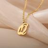 Gold Color Alphabet Letter Pendants Necklace For Women Stainless Steel Initial Letter Jewelry Initial Chain Choker Collares Femm