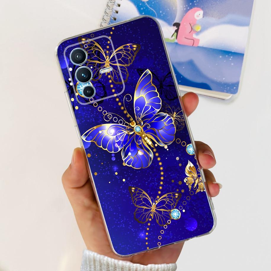 For Vivo V23 Pro V2132 Case For Vivo V23 5G V2130 V2303 Cover Fashion Flower Clear Silicone Phone Case For Vivo V23e V 23 Bumper