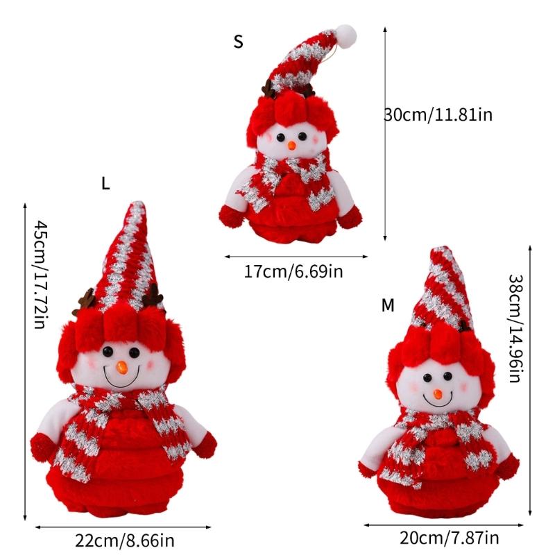 Festival Snowman Doll Ornament Plush Toy For Winter Parties Quality Cotton Plastic Materials Easy Setups Store Display