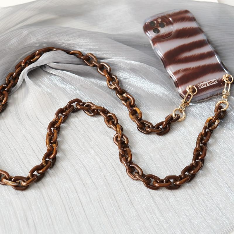 New Phone Chain Accessory Detachable Parts Candy Neon Crossbody Resin Luxury Neck Strap Phone Case Chains Acrylic Cute Shoulder Lanyard Hanging Chain