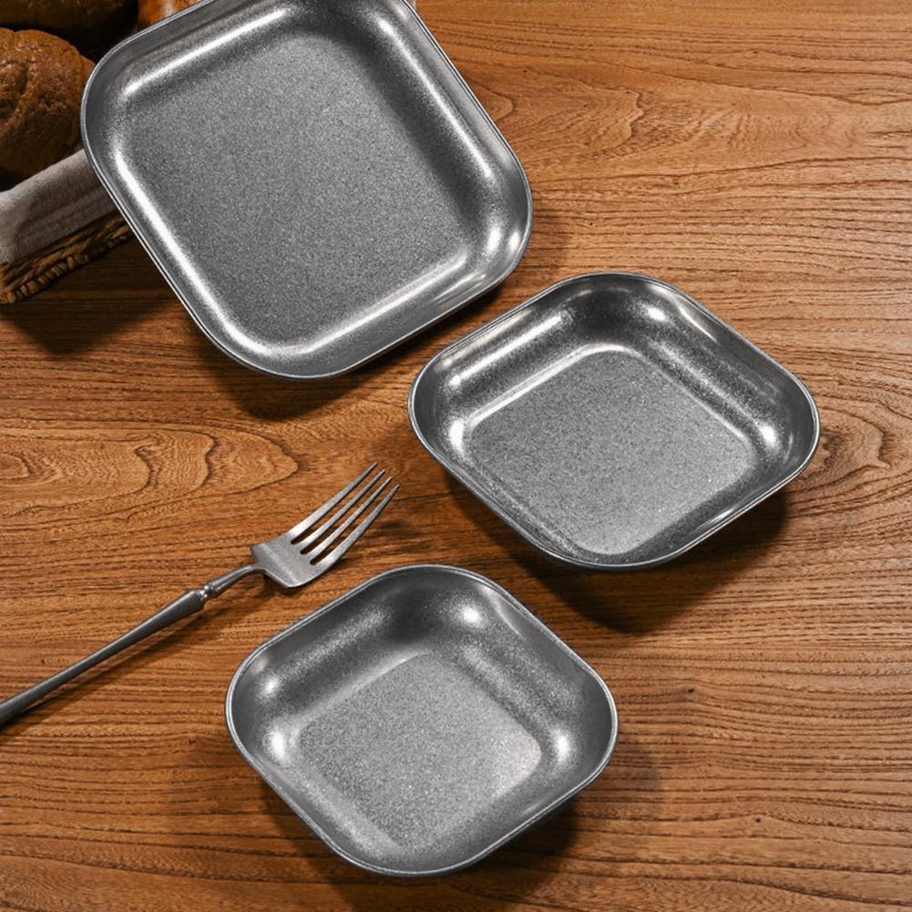 Plate For Fries And Chicken Tableware Fries Serving Tray 304 Stainless Plate Multiple Sizes Available Commercial Grade