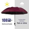 24-Rib Automatic Folding Umbrella: High-End, Large, UV Protection for All Weather