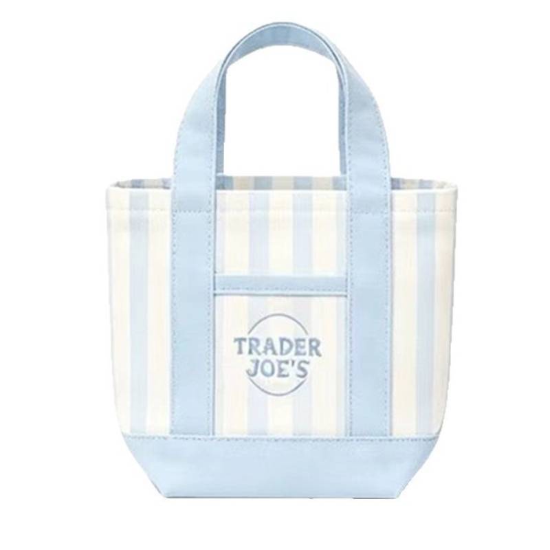 HeathJury Trader Joes Canvas Tote Bag Met Rits Voor Casual Reizen En Dagelijks Gebruik blauw