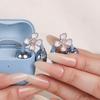 Chic 2Pcs Earrings with Shining Rotating Flower Blossoms for Sophisticated Look