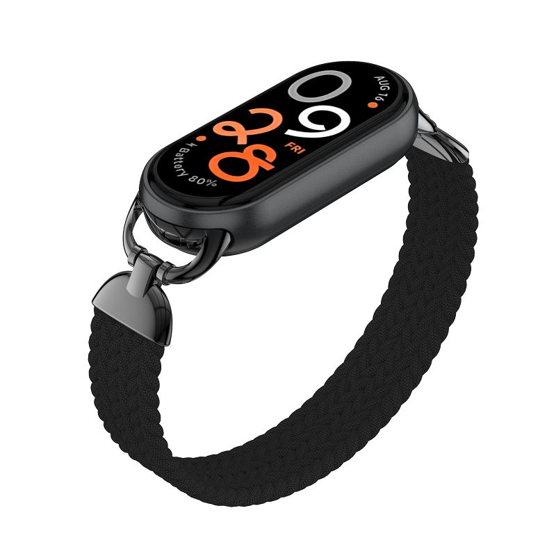 Braided Solo Loop Band for Xiaomi Smart Band 9 8 Strap Soft Elastic Nylon Bracelet Replacement Wristband for Xiaomi Mi Strap 9/8