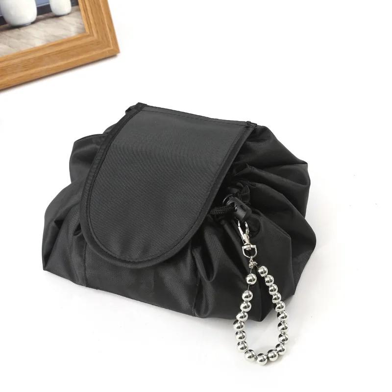 2024 Women Drawstring Cosmetic Bag Organizer Travel Toiletry Storage Shoulder MakeUp Pouch Large Capacity Beauty Case Waterproof
