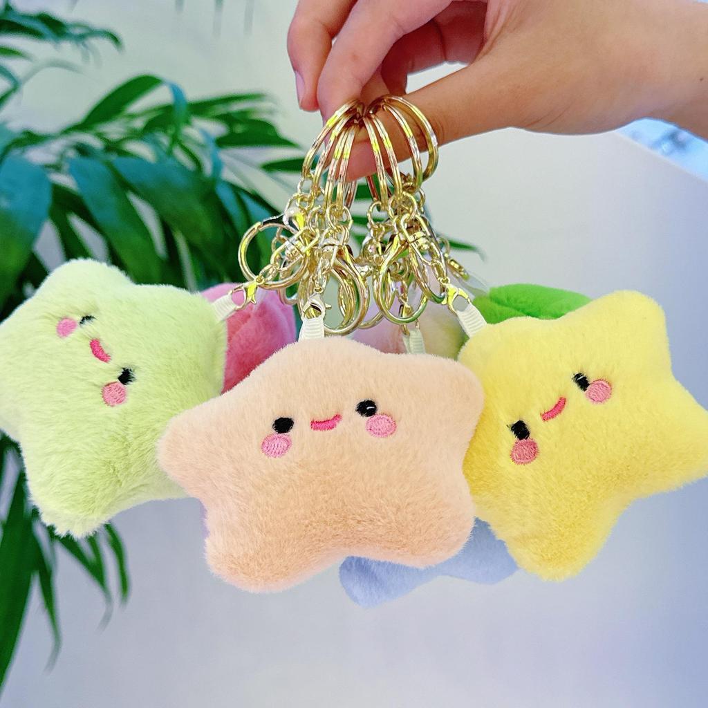 Plush Smiley Star Doll Keychain & Backpack Charm