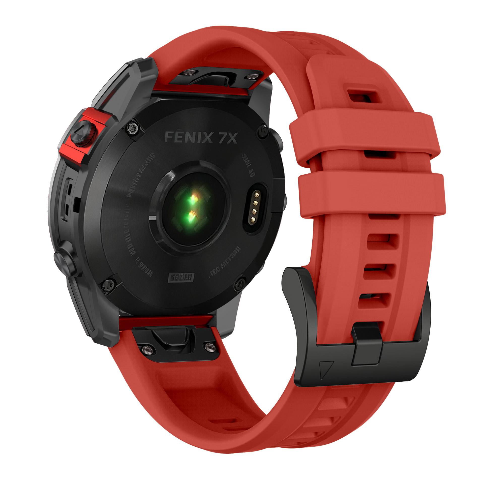

Ремешок для часов 22 мм/26 мм для Garmin Quatix 8 47 мм 51 мм/Tactix/Instinct/Enduro/Mk2 Mk2i/Fenix8 Pro 7 7X Solar Силиконовый ремешок Браслет QuickFit 22mm красный