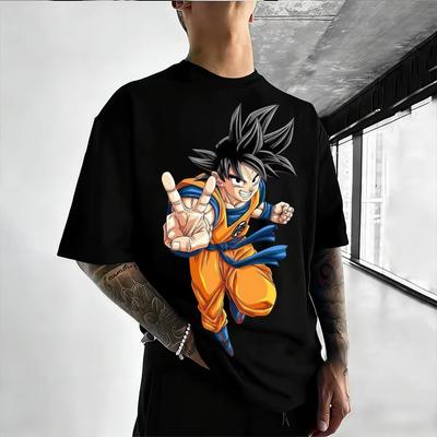 Dragon Ball Anime Wu Kong Graphic Printing T-shirt Unisex 2026 Summer New Fashion Short-sleeved Top Pure Cotton Streetwear