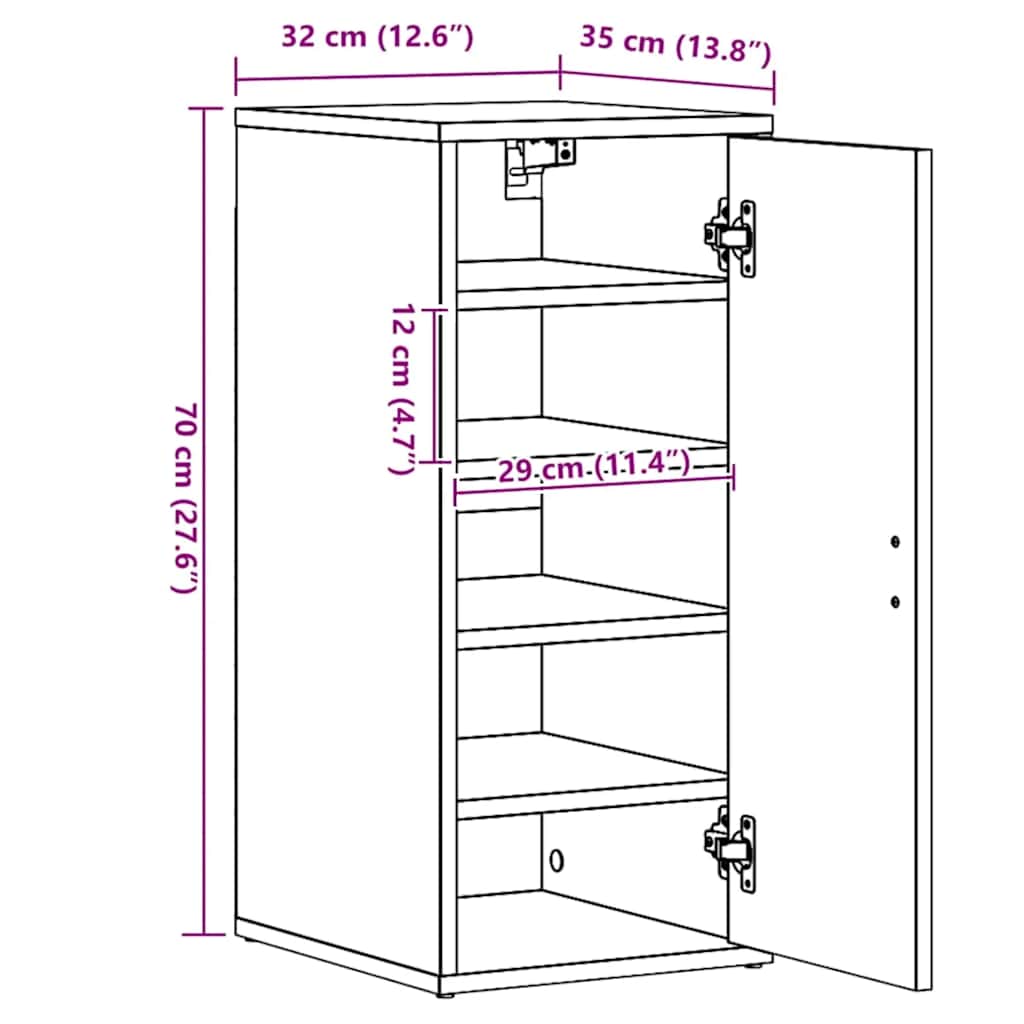 Shoe Cabinets 2 Pcs White 32 X 35 X 70 Cm Engineered Wood
