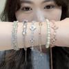 Zircon rhombus flower hollow adjustable bracelet Korean niche exquisite bracelet temperament versatile fashion jewelry women