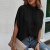 Elegant Summer Chiffon Leopard Print Women Bat Sleeve Blouses Shirt Top Strap