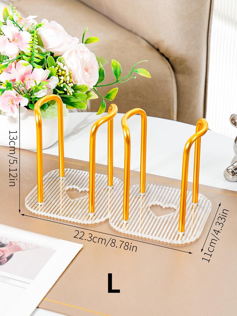 New Hollowed Out Hear Disposable Paper Cup Holder Water Cups Dispenser Stand Acrylic Cup Storage Display Rack Coffee Cup Holder