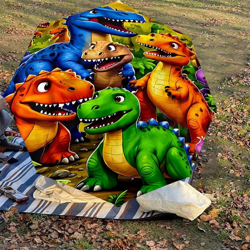 1PC Dinosaur Forest Umbrella-8-Rib Reinforced Portable Folding Travel Suitable for All Seasons Outdoor Daily Use  -J0415