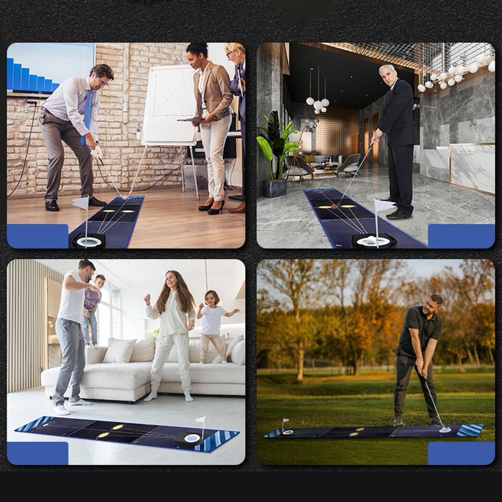 Indoor Golf Putting Mat Portable Multifunction Anti Islip Professional Putter Trainer for Park Lawn Garden Office Golfer