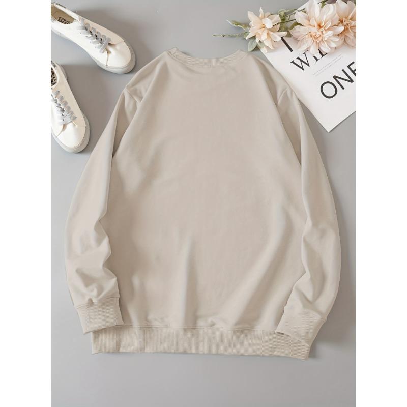 Neck 17 Colors Pullover Crew Sweatshirt Casual Long Sleeve Sweatshirt For Fall Winter Womens Clothing