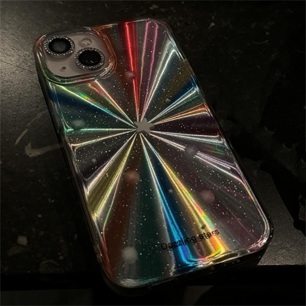 Luxury Laser Radiant Firework Rainbow Color Phone Case For iPhone 15 14 13 12 11 Pro Max MINI 7 8 PLUS X XS MAX XR Soft Cover