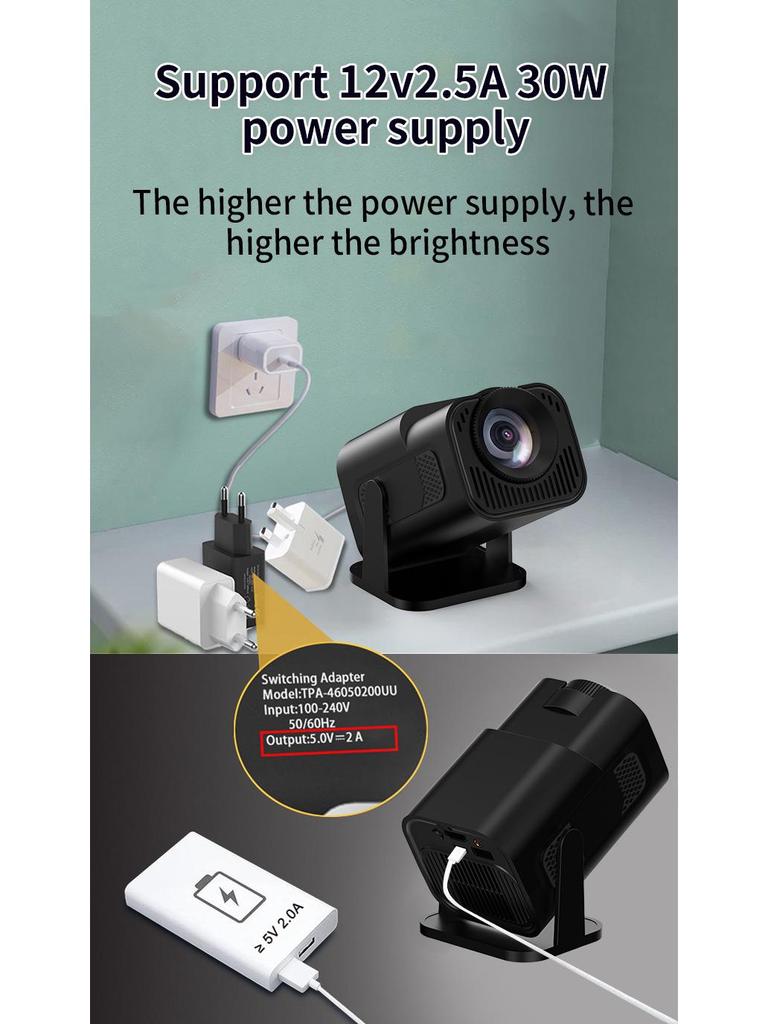 Portable HYmini Screen Mirroring Projector for Home & Mobile Phone