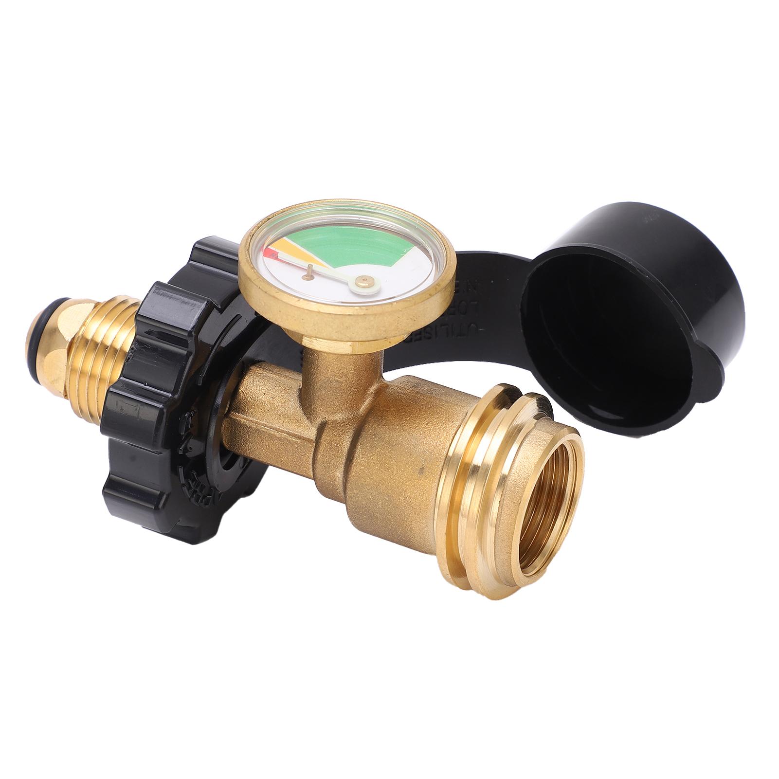 

Propane Tank Adapter POL US Standard Thread Luminous Pressure Gauge Adapter Gas Tank Converter
