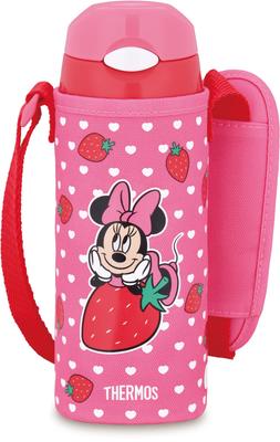 Water Vacuum Insulated Straw Minnie Strawberry For For Going To Kindergarten And Cold Storage Only SBP Bottle, Bottle, 400ml, Pink, Children,
