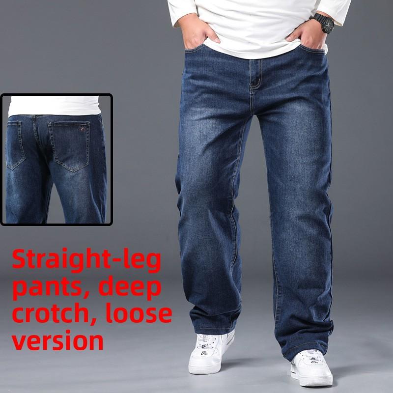 Men's Denim Trousers - Autumn/Winter New Arrivals High-Waisted Midlife Dad Style Relaxed Fit Plus Size Straight Leg Stretch Business Trousers