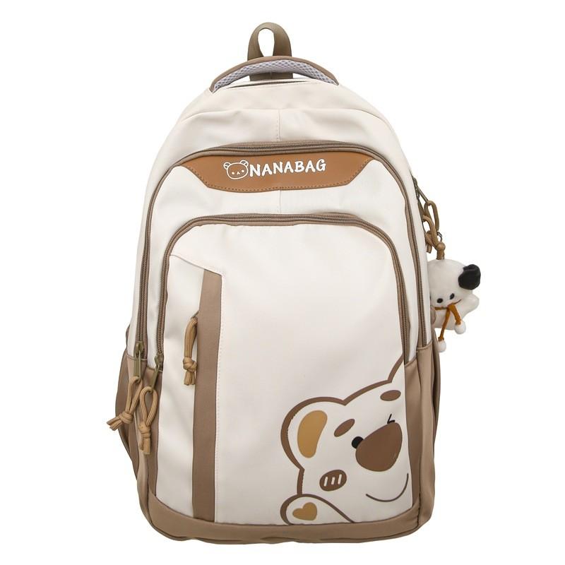 Lotso Nylon Cartoon Bear Student Backpack With Breathable Design For Middle School Girls And Boys