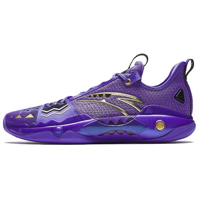 Schock Welle 5 Pro Gravierte Memory-Dämpfung, Abriebfeste Niedrige Basketballschuhe Herren Lila Gold 112611119S-4