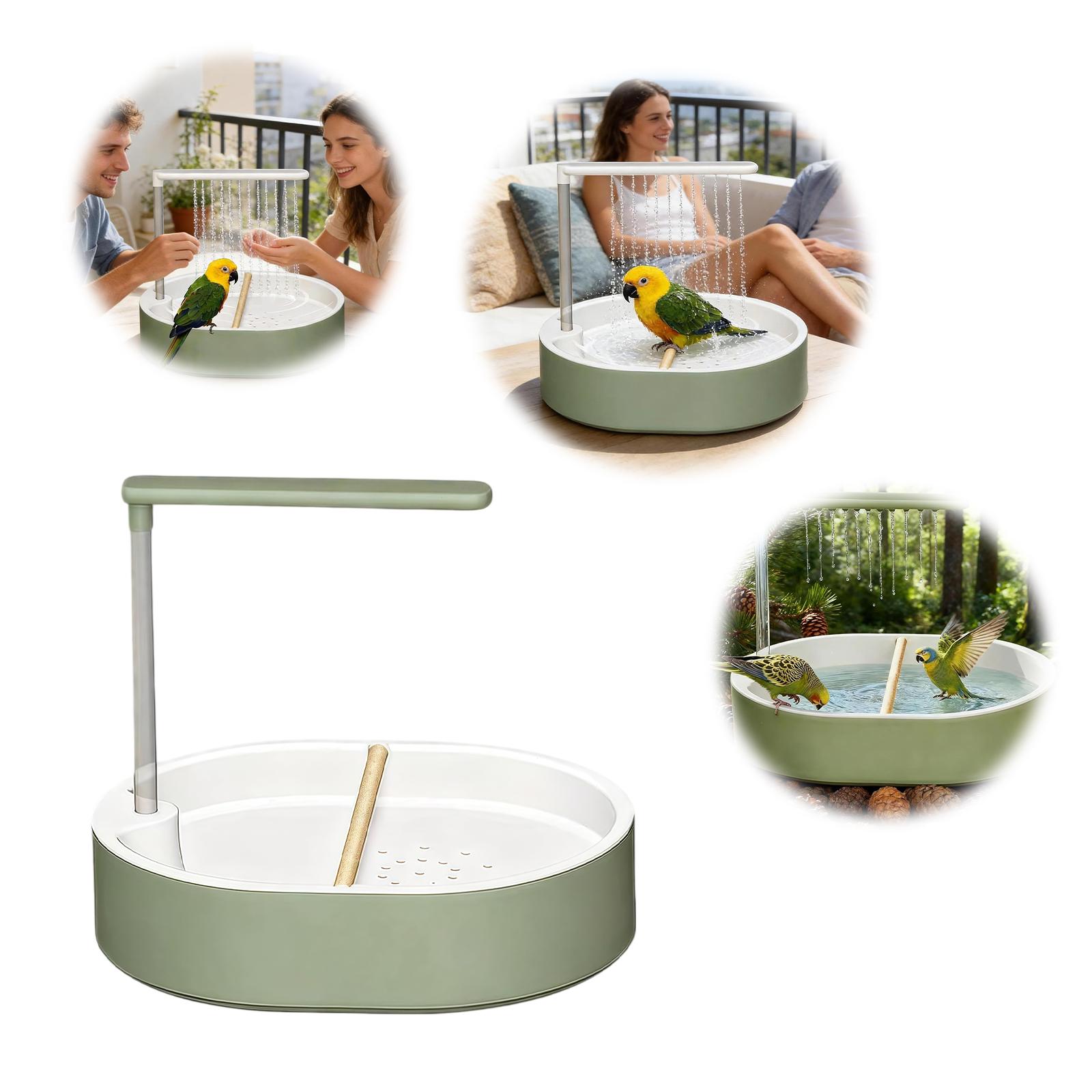

26-Hole Gentle Rain Simulated Shower with Adjustable Height and Flow Speed Plastic Bathtub for Budgie Lovebird Cockatiel China Mainland