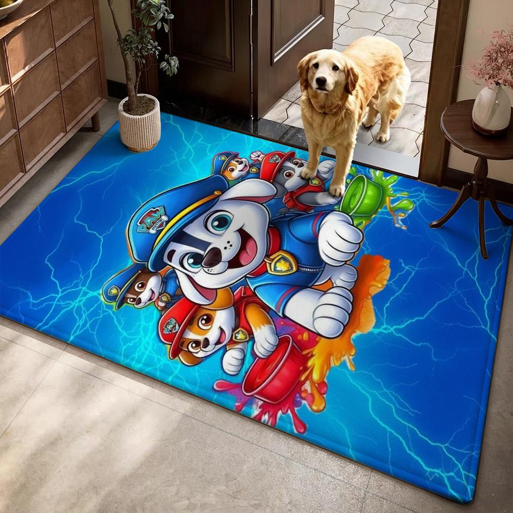 Happy Paw Patrol Pups Theme Rug Thick Nonslip Carpet For Hallway Balcony Study Home Decor Christmas Gift