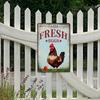 Vintage Chicken Farm Eggs Metal Tin Sign, Rustproof UV Resistant 2D Flat Wall Art Decor