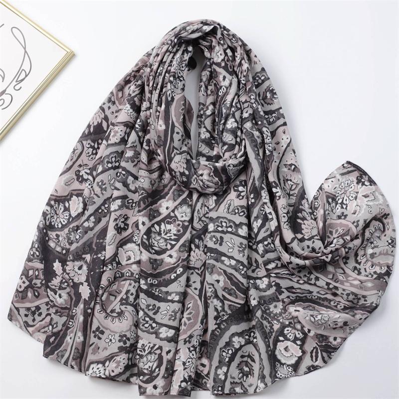 New Fashion Aztec Ethnic Paisley Floral Viscose Shawl Scarf Lady High Quality Wrap Pashmina Stole Bufandas Muslim Hijab 180*90Cm