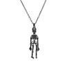 Skull Skeleton Vintage Retro Gothic Punk Rock Biker Halloween Pendant Necklace Hold Hands Skull Necklace Jewelry Gift
