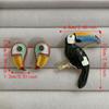 Oil-drip Design Parrot Earrings Adjustable Animal Lapel Pin Unisex Jewelry  Scarf Accessories