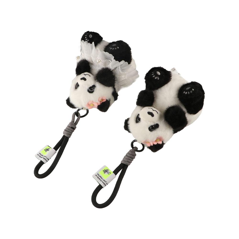 PP Cotton Panda  Plush Toy Pendant Simulation Plush Creative Keyring  Car Key Accessories