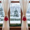 Adjustable Christmas Tree Curtain Tieback Exquisite Plush Snowflakes Curtain Rope Decorative With Ball Pendant