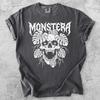 Monstera Gothic Skull T-Shirt, Botanical Horror Tee for Plant Lovers, Tropical Indoor Houseplant Enthusiast Shirt Gift