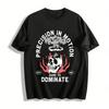 Skull Nuclear Explosion Flame Print Cool Casual Short Sleeve T-Shirt Pure Cotton T-shirt