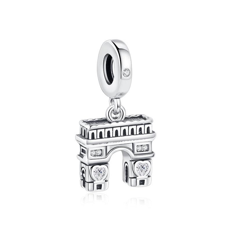 Original 925 Sterling Kupfer Charms Liebe Reise London Bus Koffer Paris Perlen Passen Marken Armbänder Halsketten Frauen DIY Zirkon