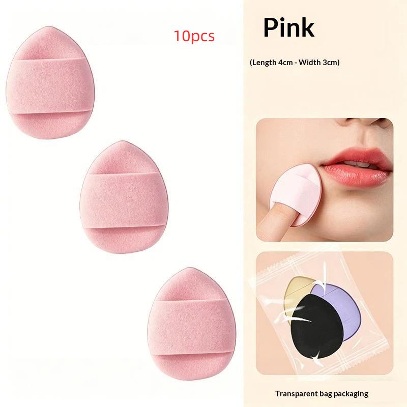 Mini Finger Cushion Puffs 10Pcs Latex-Free Reusable Soft Sponge Powder Puffs for Concealer Foundation