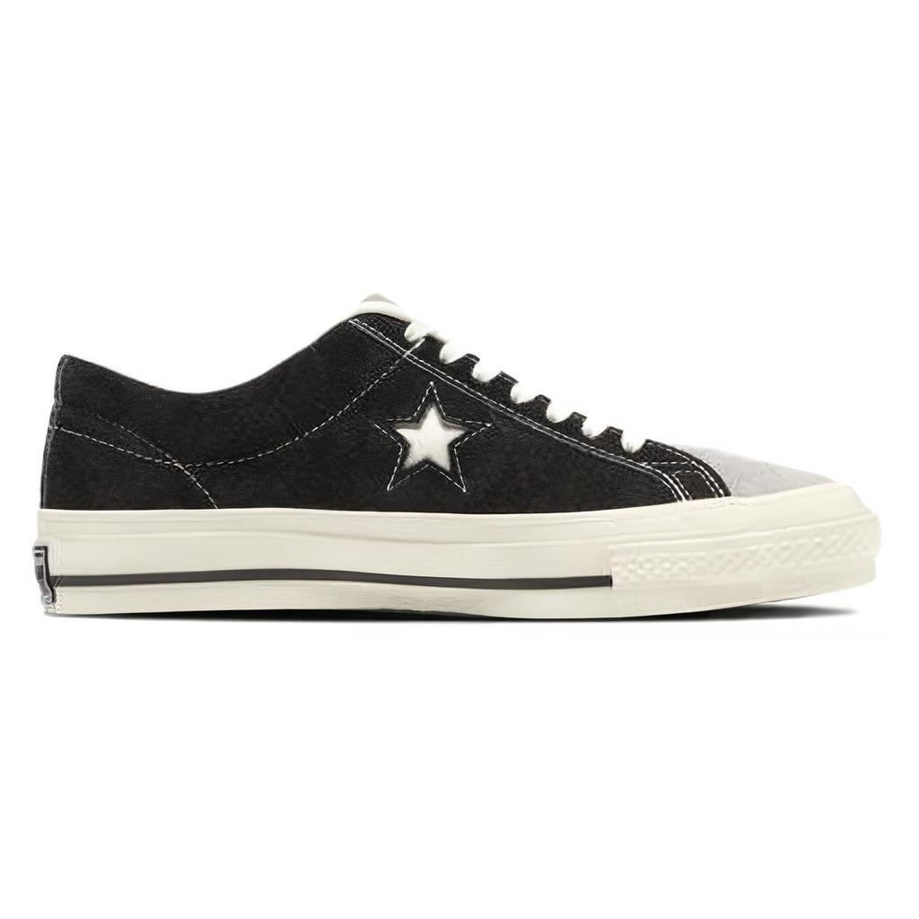 Converse One Star J VTG Suede Abrasion Resistant Breathable Low Top Canvas Shoes Unisex Black 35200610