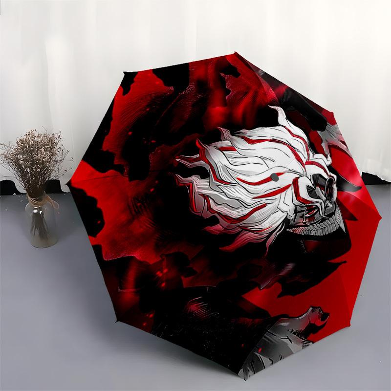 1pc Tokyo Ghoul Umbrella Automatic Opening Closing, Portable 3-Fold Design, 8-Bone Iron Frame, Outdoor Umbrella, Ideal Gift for Fans, Travelers, Daily