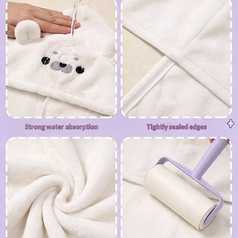 Kawaii Seal Absorbent Dry Hair Towel Soft Skin-Friendly Coral Fleece Quick Dry Hair Cap for Travel Gift Use