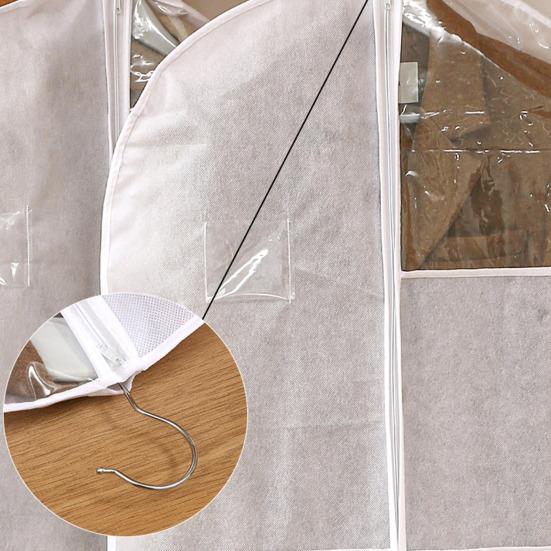 Copertura antipolvere per indumenti Tasche multiple trasparenti Chiusura con cerniera Borsa per appendere cappello, sciarpa, antipolvere, a prova di umidità, di grande capacità